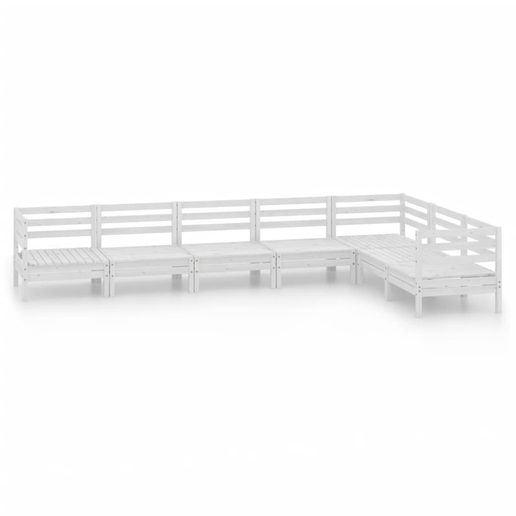 7-Tlg. Garten-Lounge-Set Massivholz Kiefer