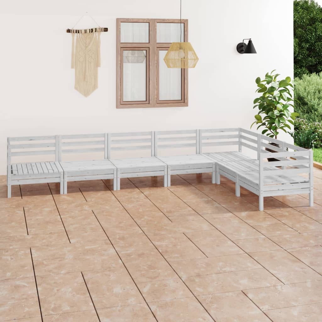 7-Tlg. Garten-Lounge-Set Massivholz Kiefer