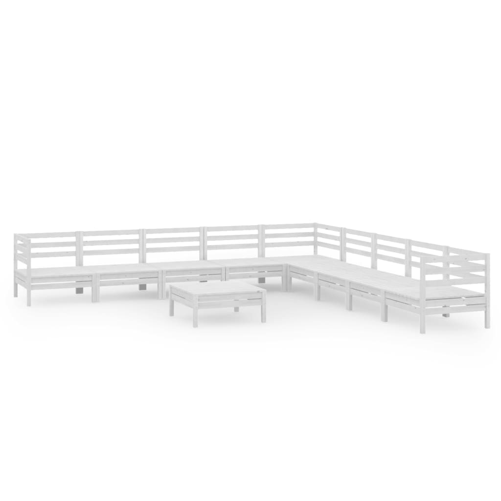 10-Tlg. Garten-Lounge-Set Massivholz Kiefer