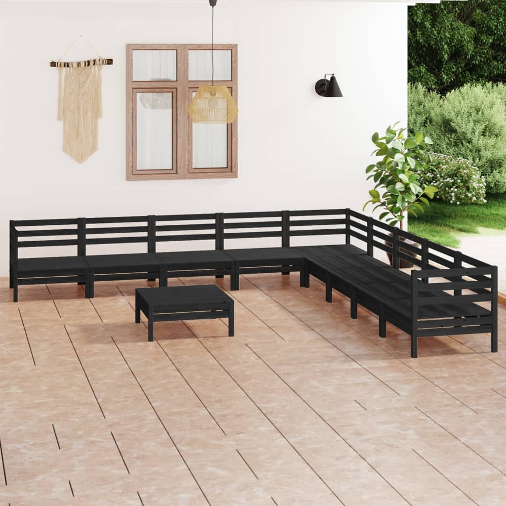 10-Tlg. Garten-Lounge-Set Massivholz Kiefer