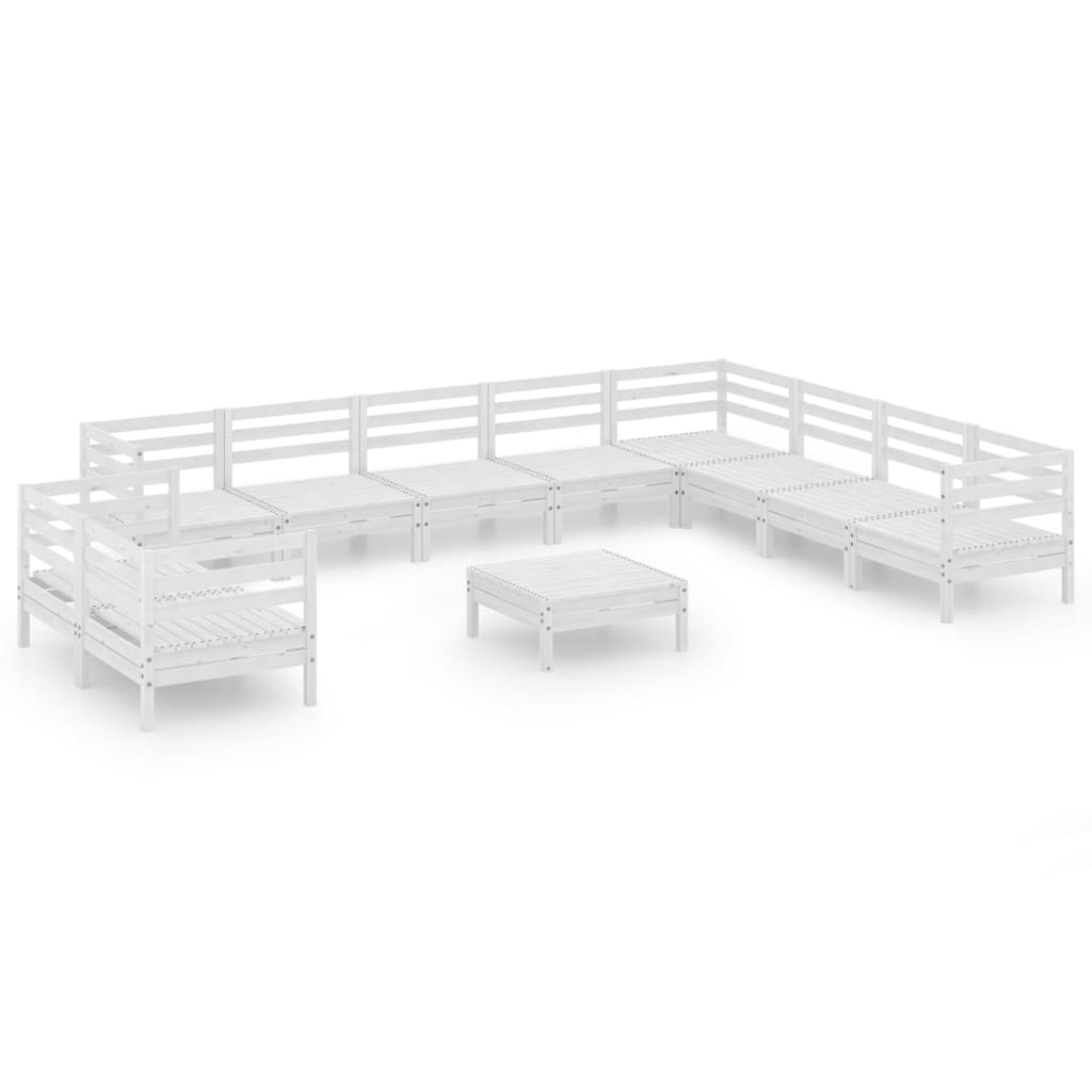 11-Tlg. Garten-Lounge-Set Massivholz Kiefer
