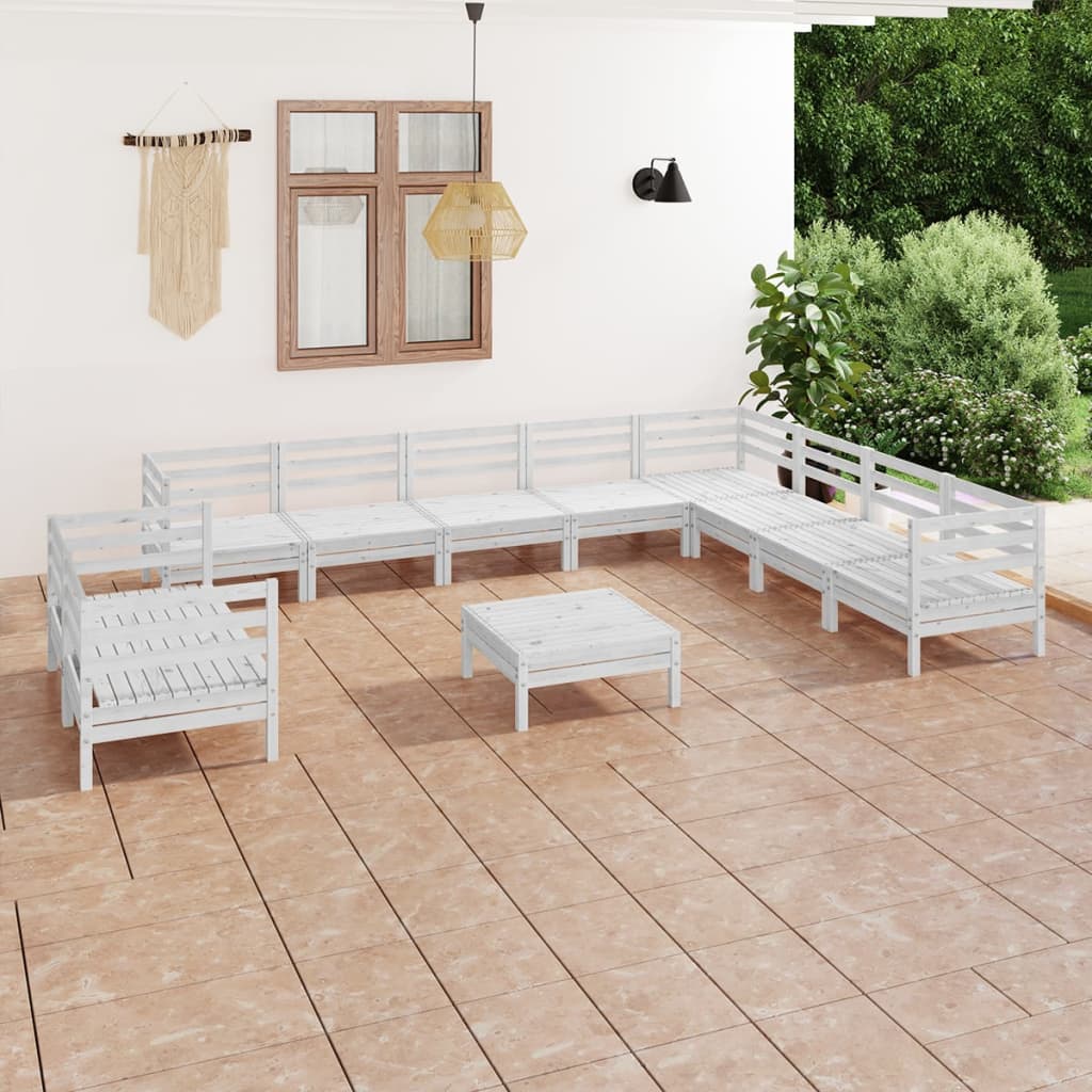 11-Tlg. Garten-Lounge-Set Massivholz Kiefer