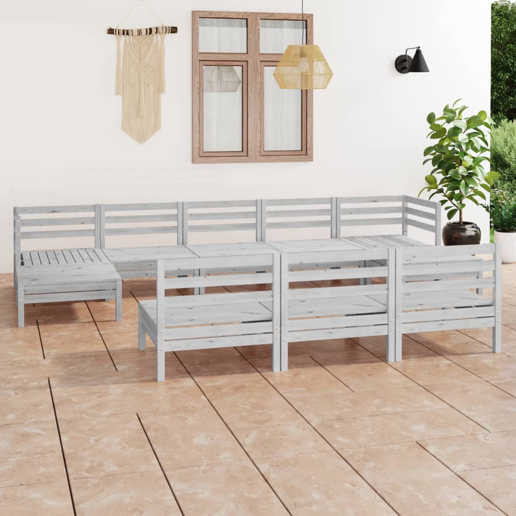 10-Tlg. Garten-Lounge-Set Massivholz Kiefer