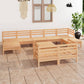 10-Tlg. Garten-Lounge-Set Massivholz Kiefer