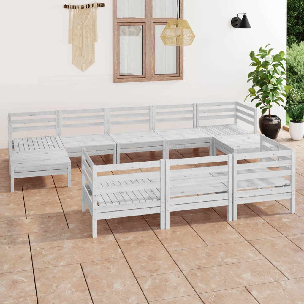10-Tlg. Garten-Lounge-Set Massivholz Kiefer