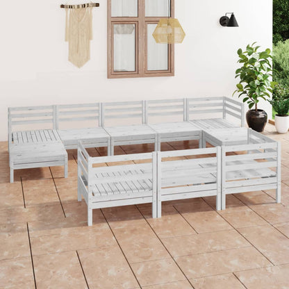 10-Tlg. Garten-Lounge-Set Massivholz Kiefer