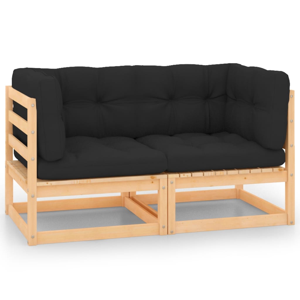 Garten-Ecksofas Mit Kissen 2 Stk. Massivholz Kiefer