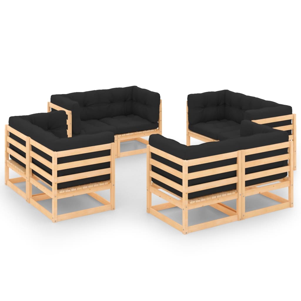 8-Tlg. Garten-Lounge-Set Massivholz Kiefer