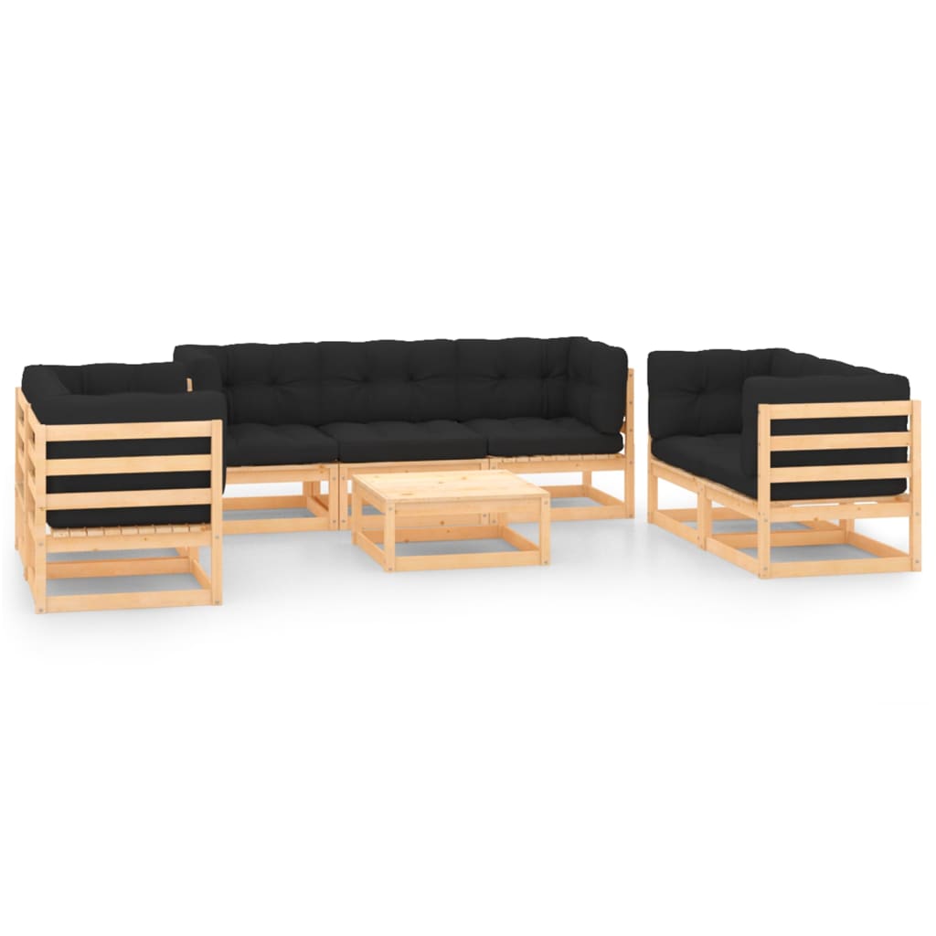8-Tlg. Garten-Lounge-Set Massivholz Kiefer
