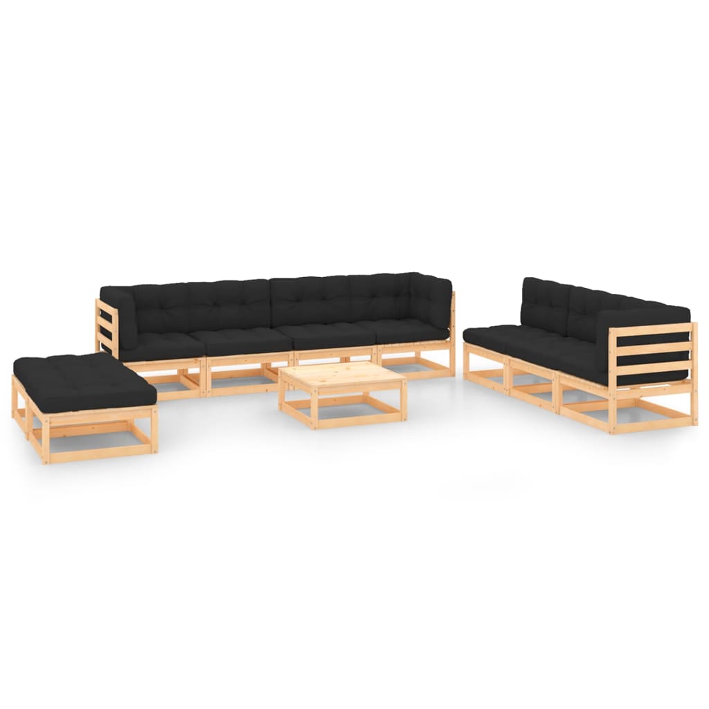 10-Tlg. Garten-Lounge-Set Massivholz Kiefer