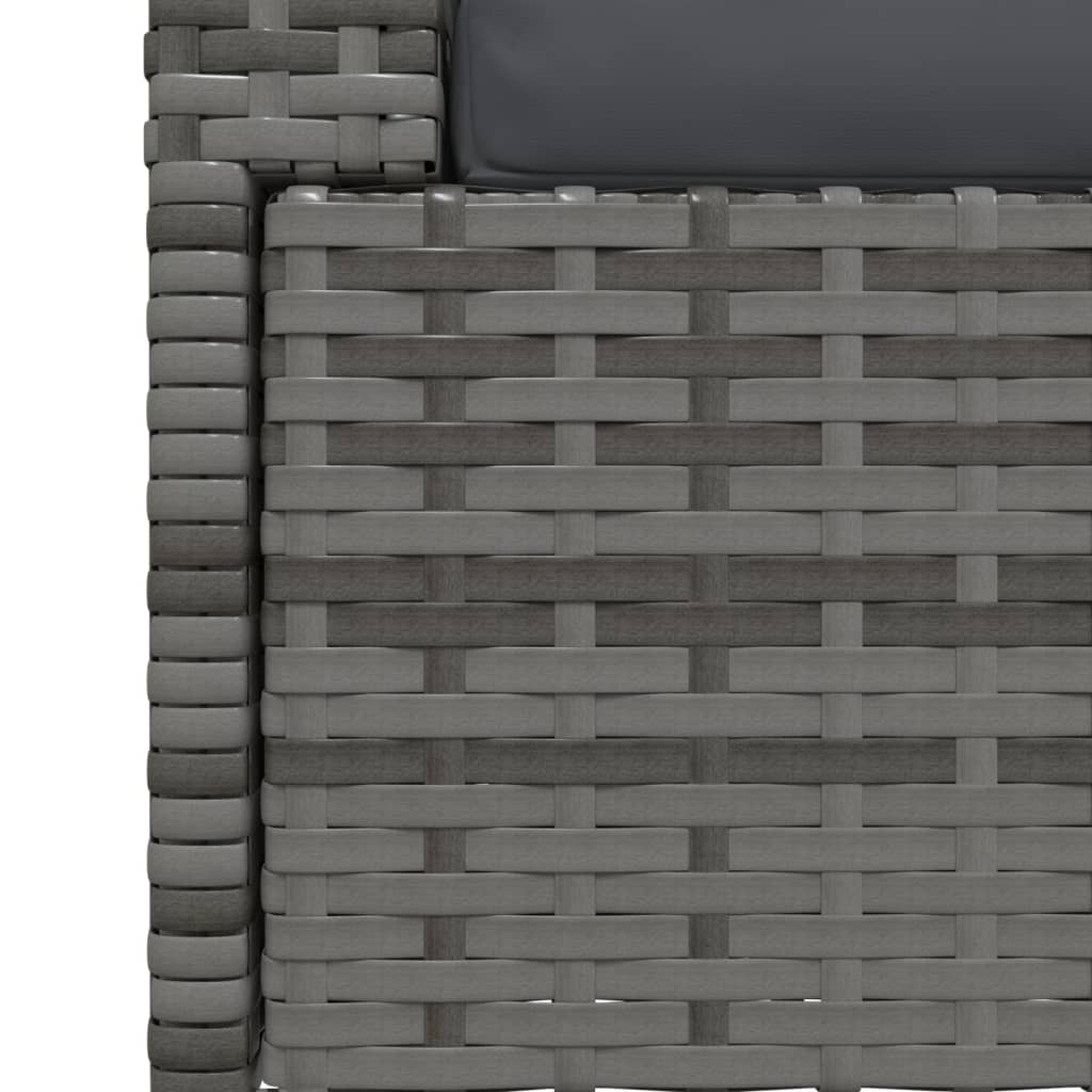 -Sofa Mit Kissen Grau Poly Rattan