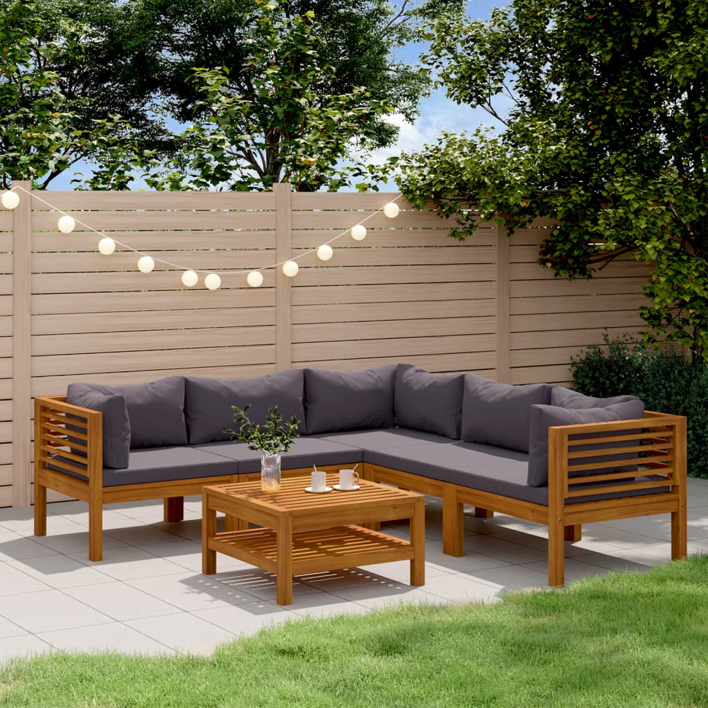 5-Tlg. Garten-Lounge-Set Mit Auflage Massivholz Akazie