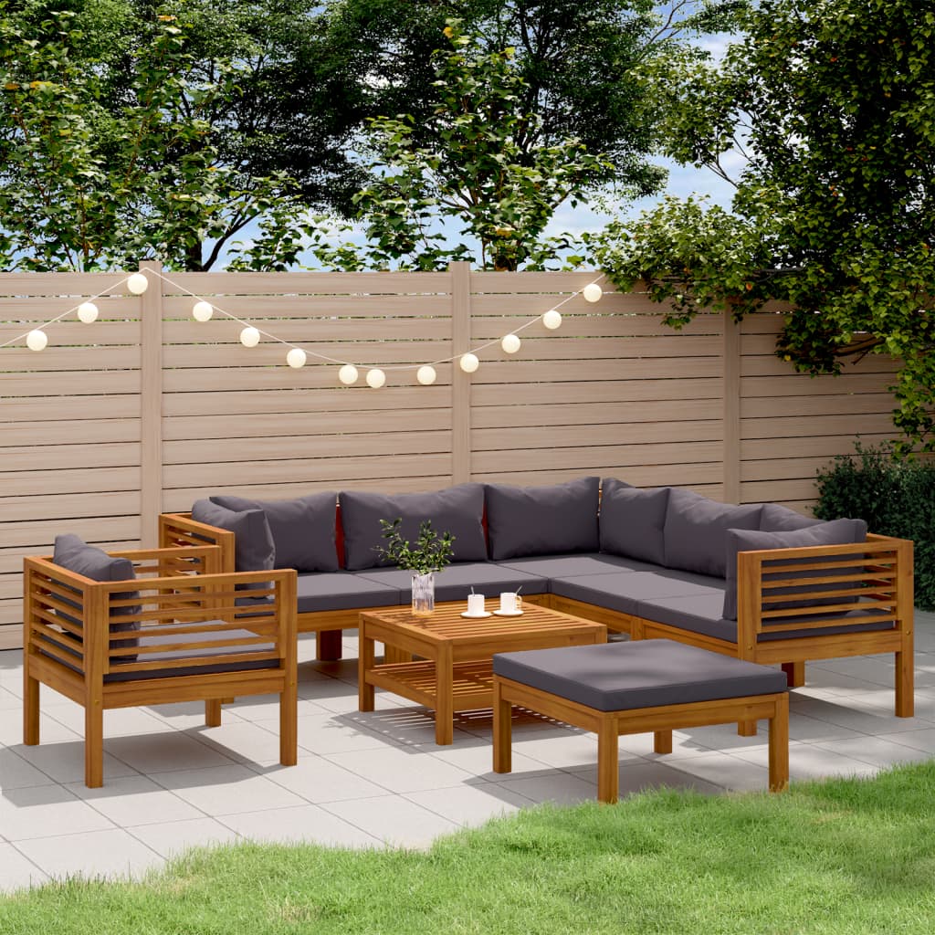 5-Tlg. Garten-Lounge-Set Mit Auflage Massivholz Akazie