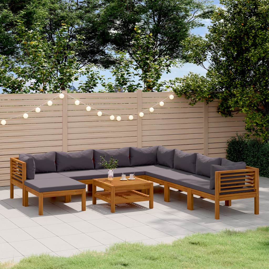 5-Tlg. Garten-Lounge-Set Mit Auflage Massivholz Akazie