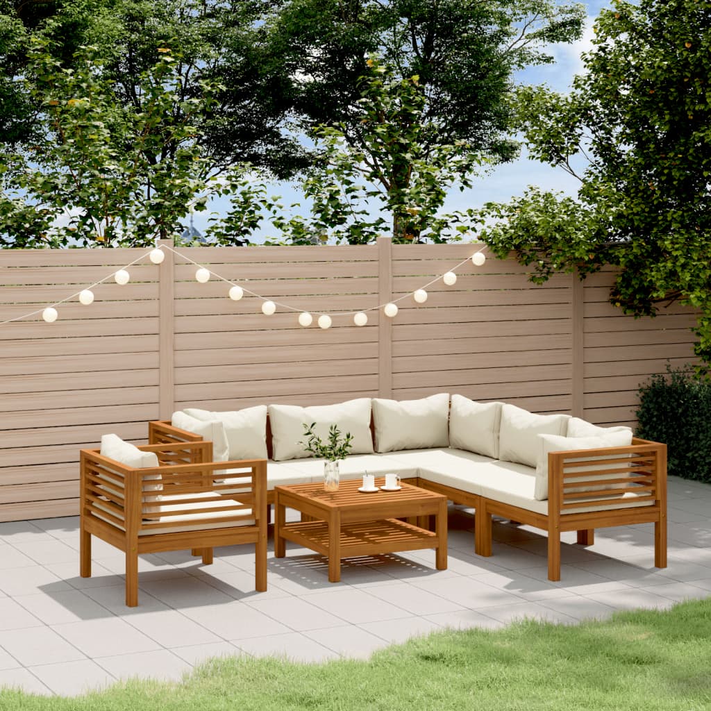5-Tlg. Garten-Lounge-Set Mit Auflage Massivholz Akazie