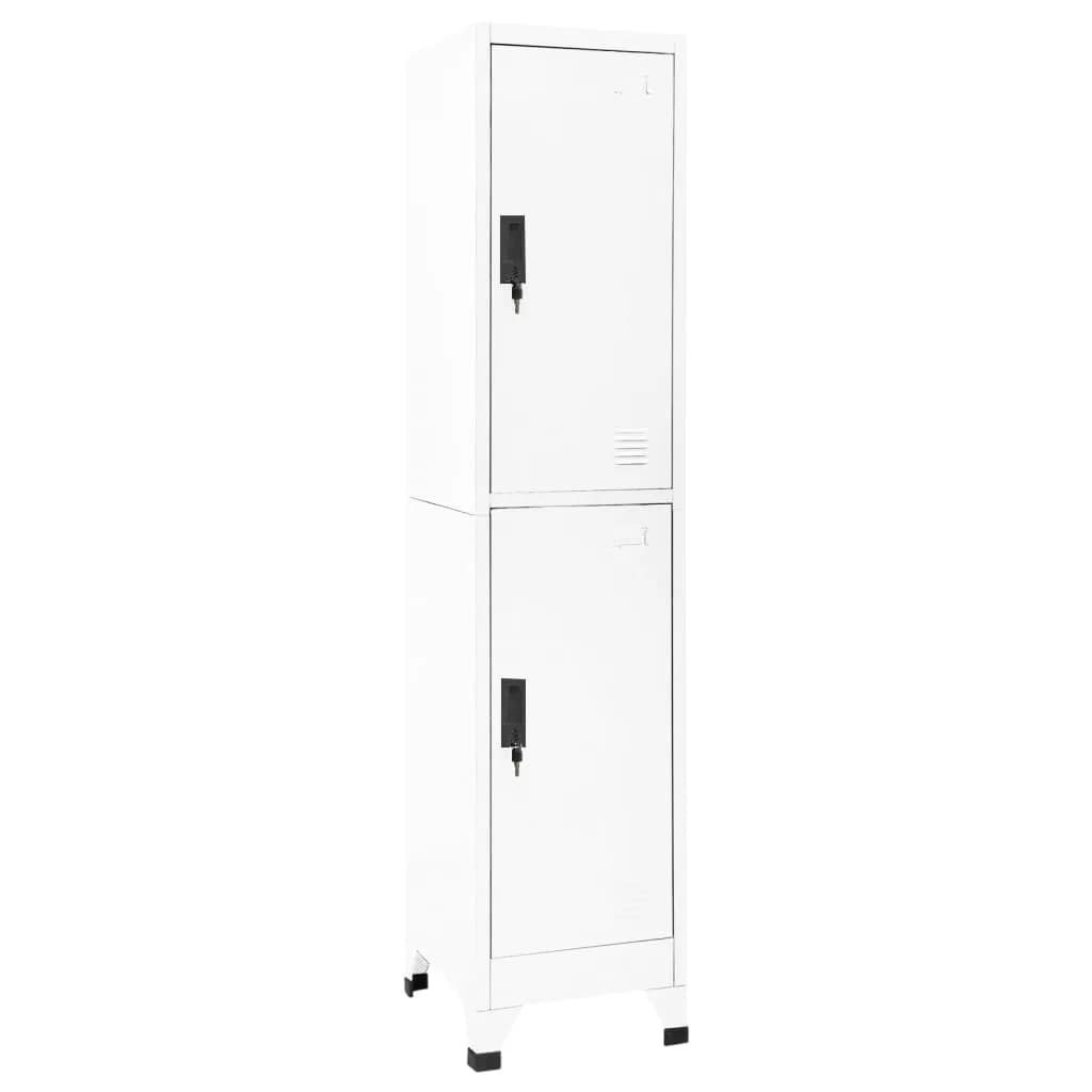 Schließfachschrank 38X45X180 Cm Stahl Weiß