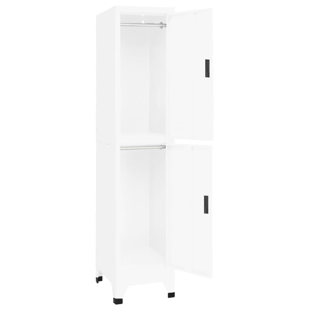 Schließfachschrank 38X45X180 Cm Stahl Weiß