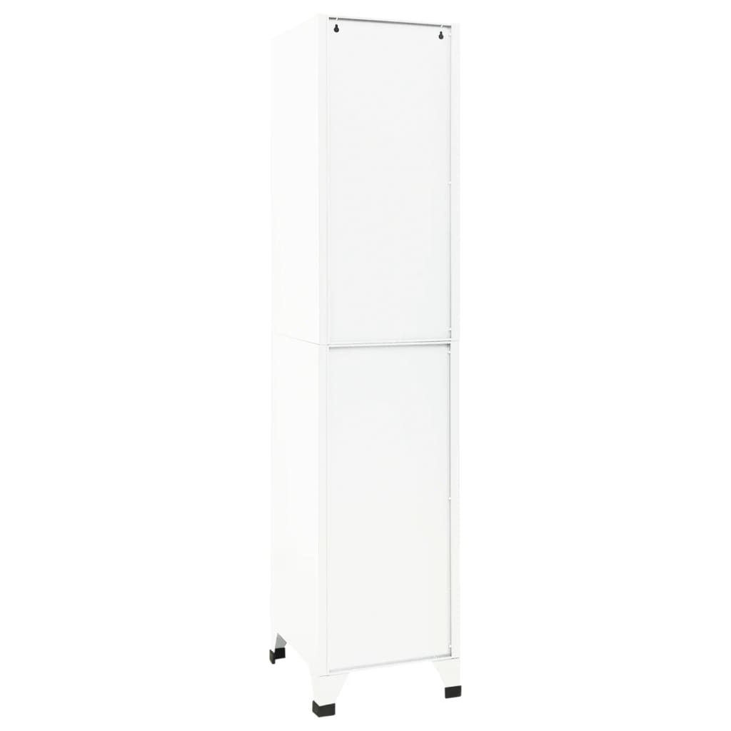 Schließfachschrank 38X45X180 Cm Stahl Weiß