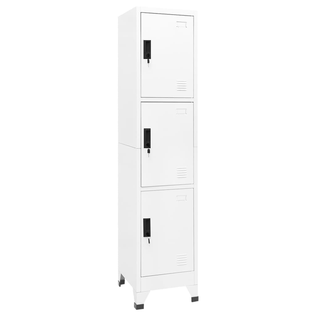 Schließfachschrank 38X45X180 Cm Stahl Weiß