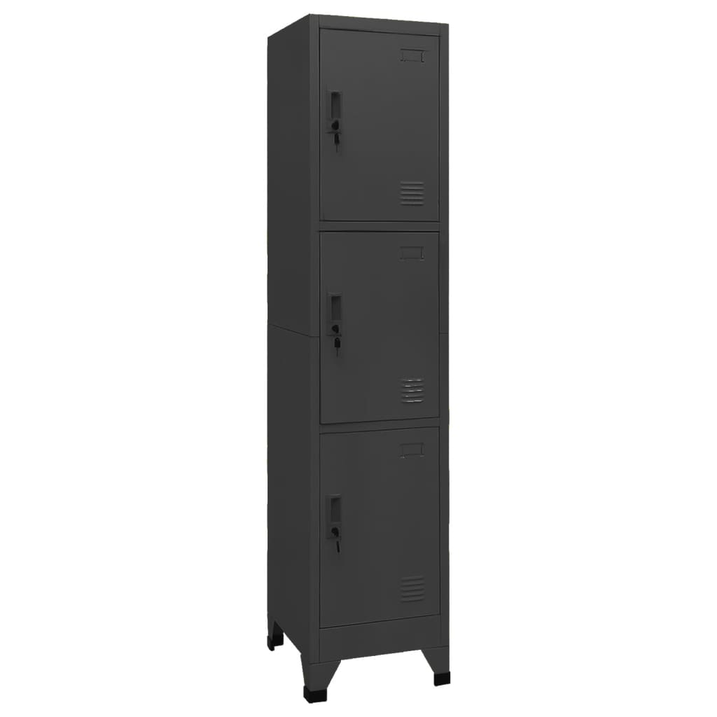 Schließfachschrank 38X40X180 Cm Stahl Anthrazit