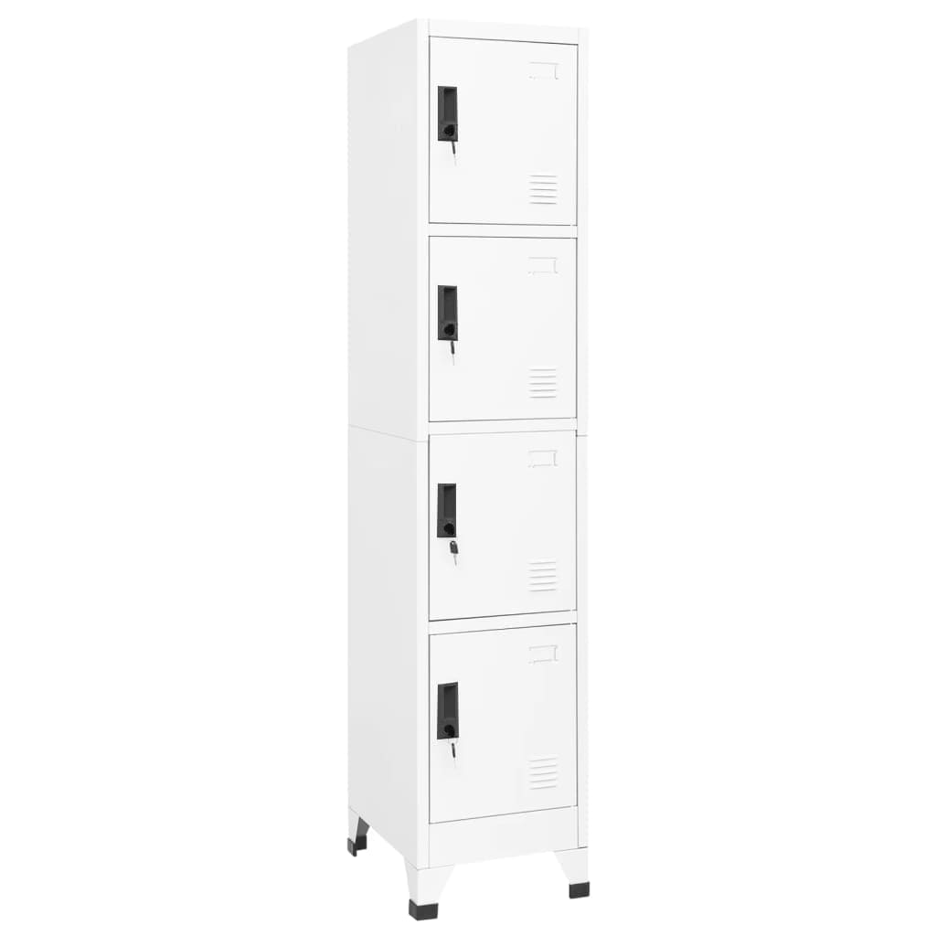 Schließfachschrank 38X45X180 Cm Stahl Weiß