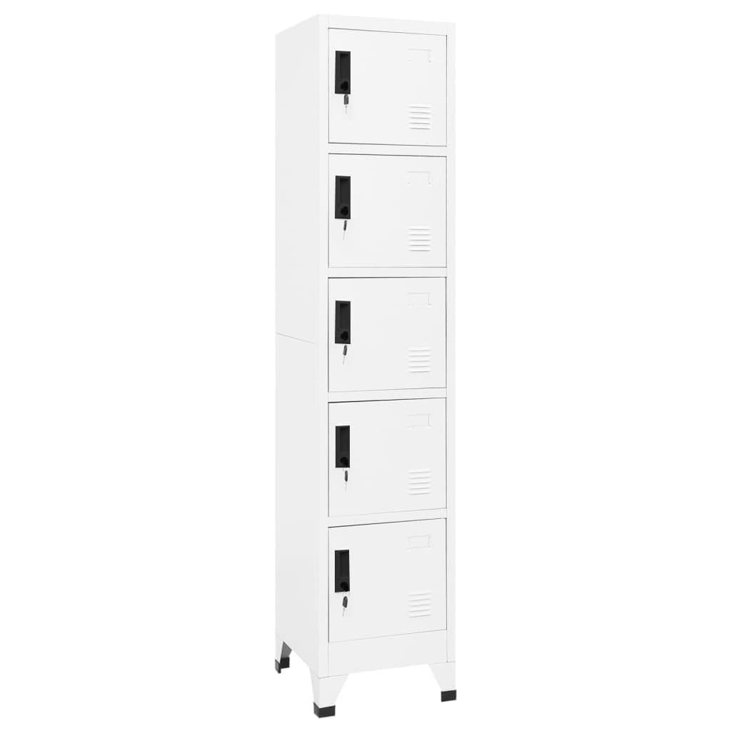 Schließfachschrank 38X45X180 Cm Stahl Weiß