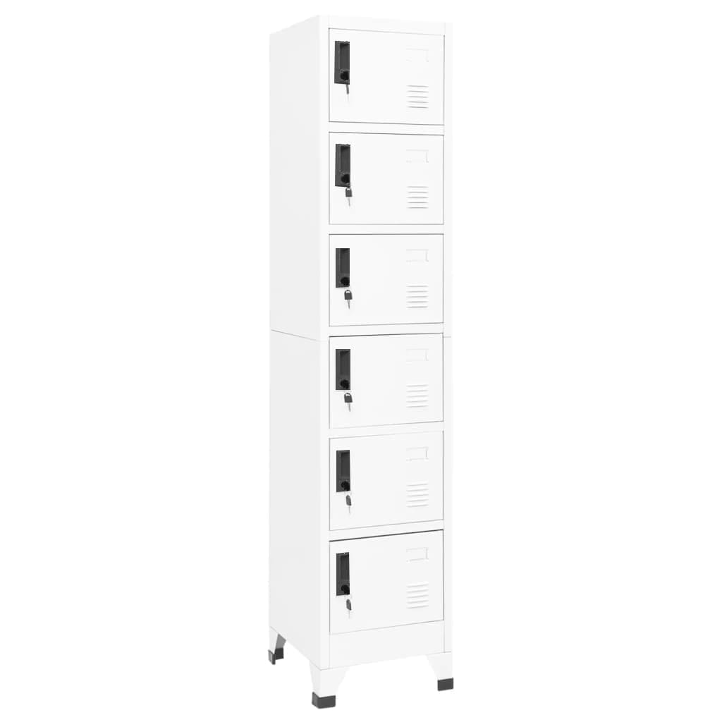 Schließfachschrank 38X45X180 Cm Stahl Weiß