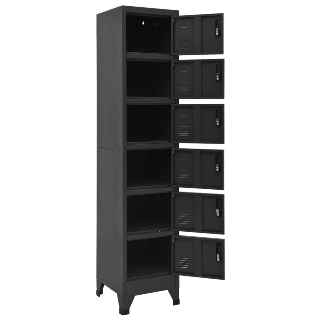 Schließfachschrank 38X40X180 Cm Stahl Anthrazit