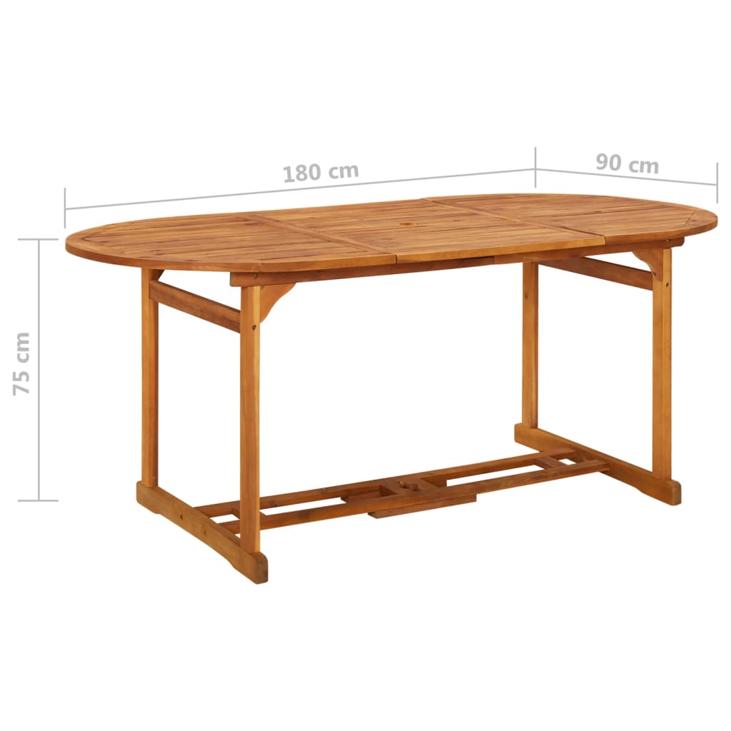 7-Tlg. Garten-Essgruppe 180X90X75 Cm Massivholz Akazie