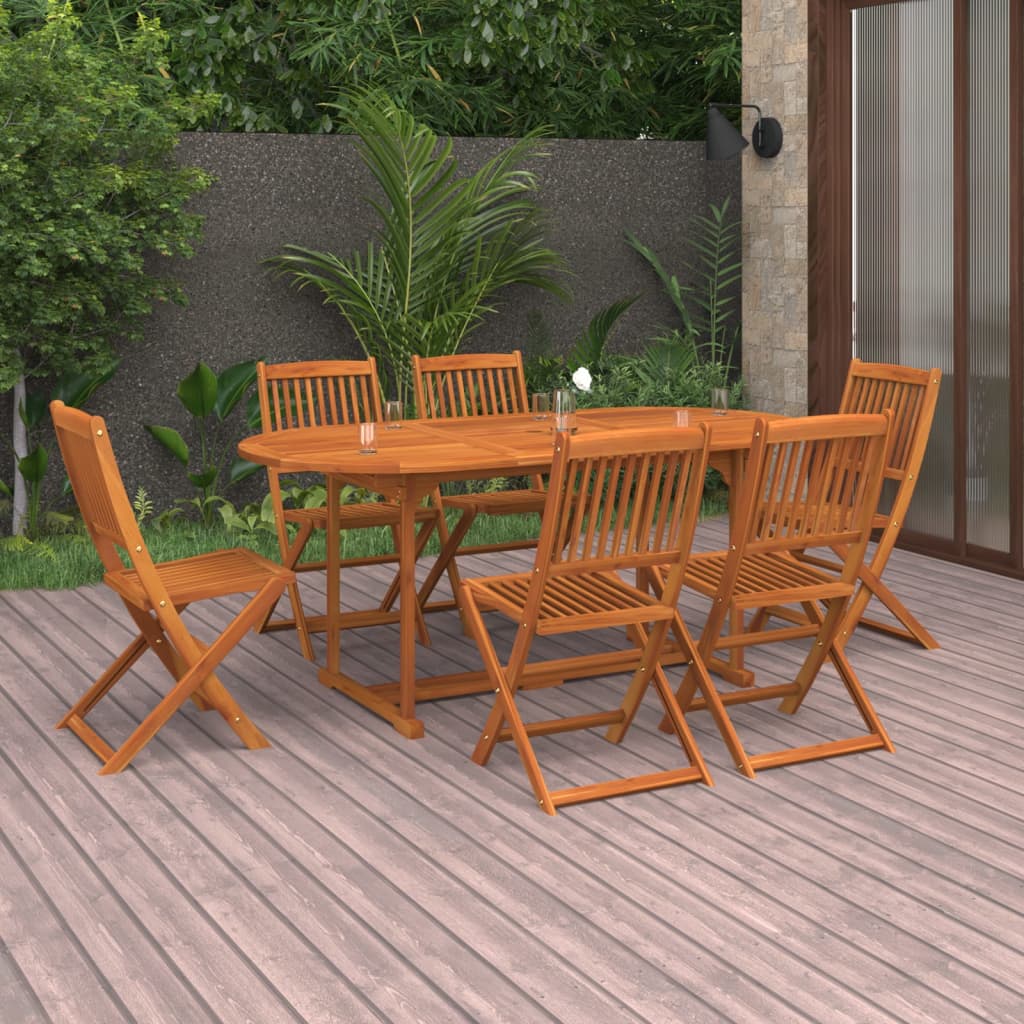 7-Tlg. Garten-Essgruppe 180X90X75 Cm Massivholz Akazie