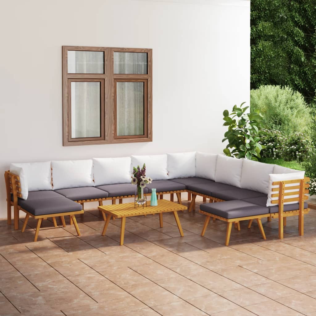 4-Tlg. Garten-Lounge-Set Mit Kissen Massivholz Akazie