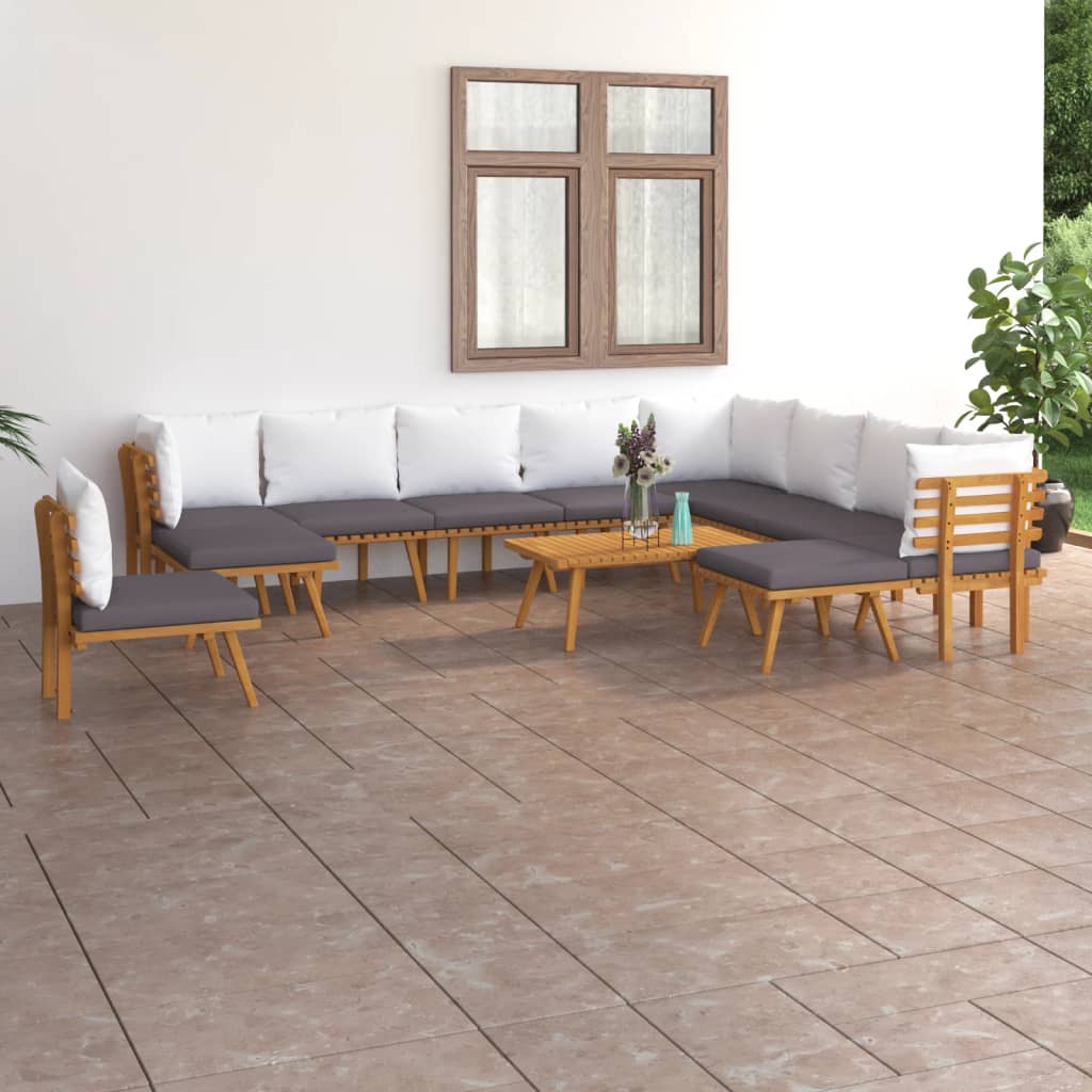 4-Tlg. Garten-Lounge-Set Mit Kissen Massivholz Akazie
