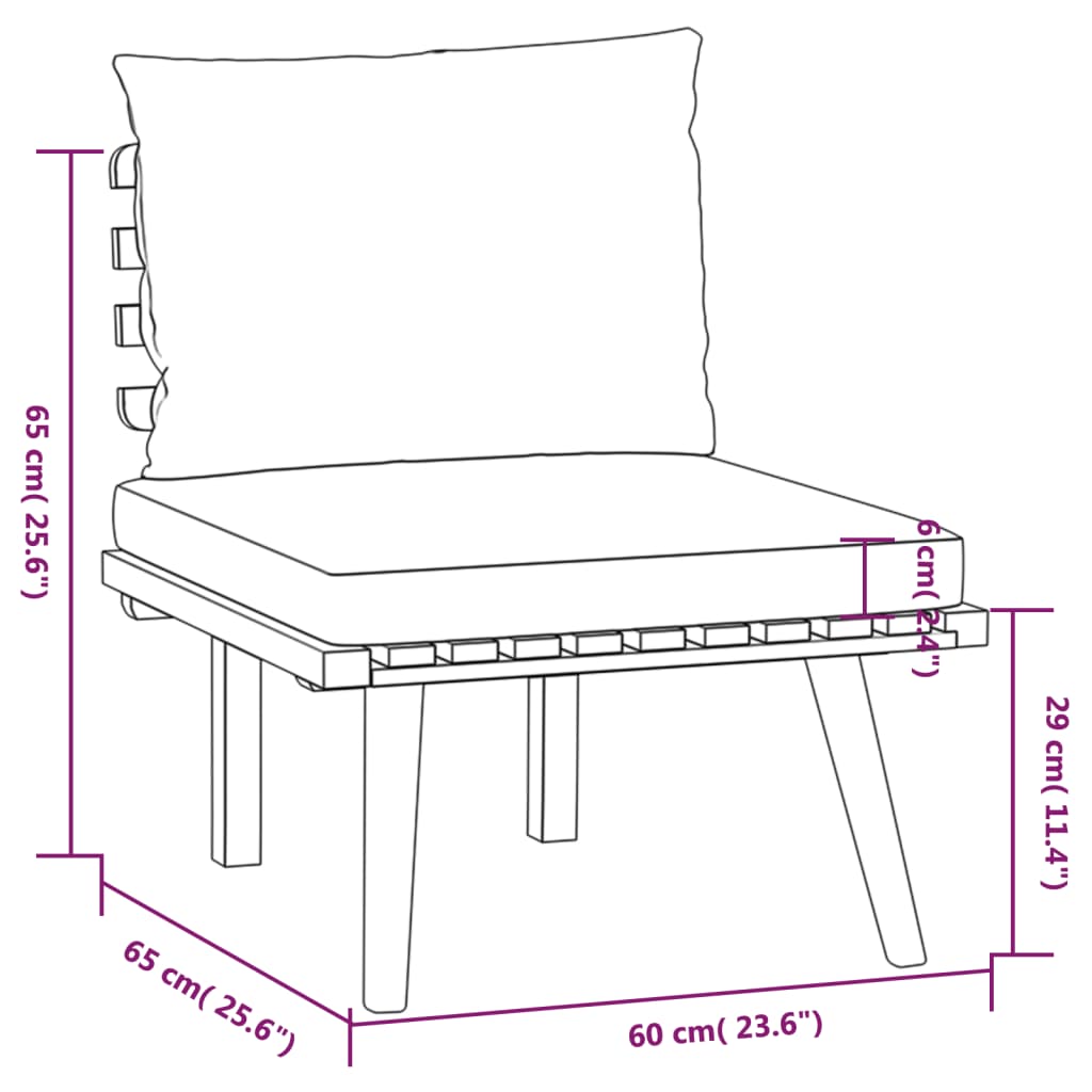 4-Tlg. Garten-Lounge-Set Mit Kissen Massivholz Akazie