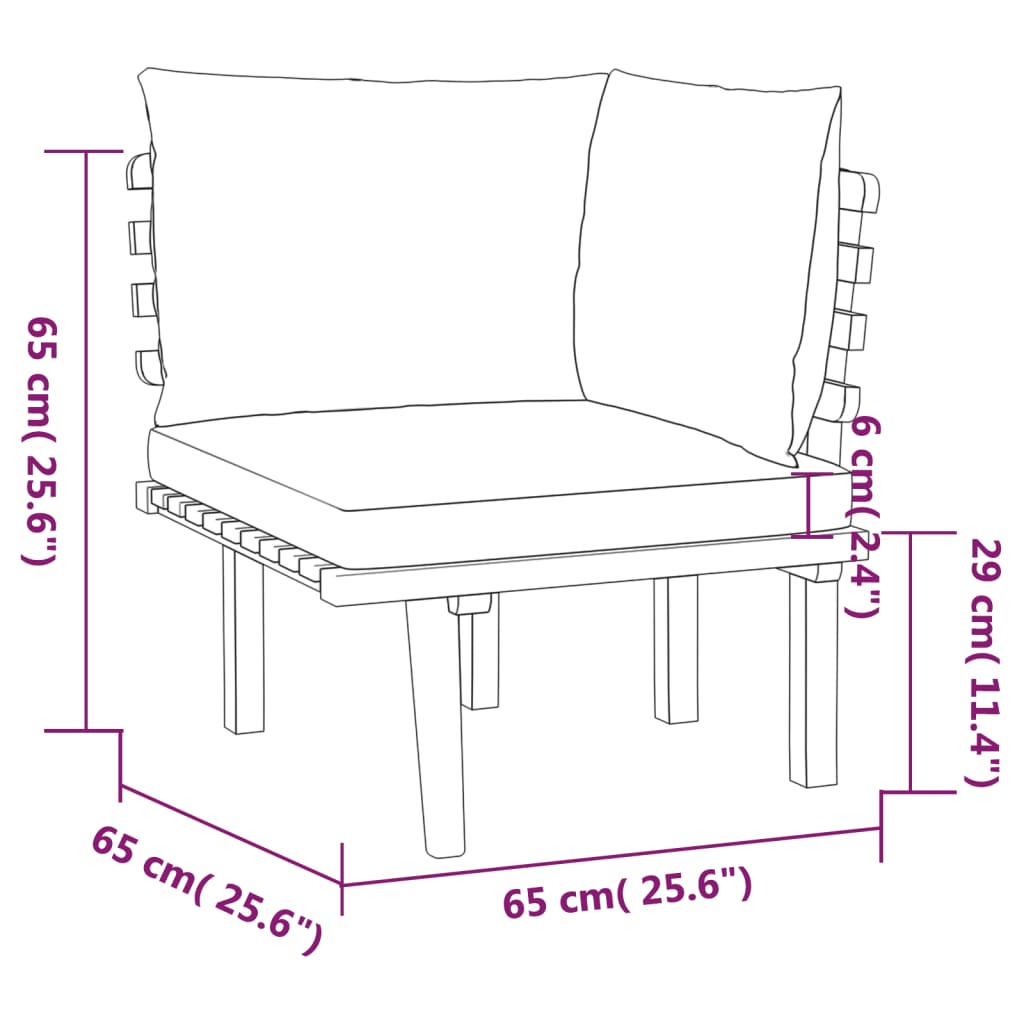 4-Tlg. Garten-Lounge-Set Mit Kissen Massivholz Akazie