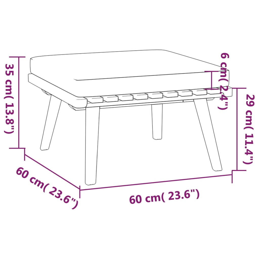 4-Tlg. Garten-Lounge-Set Mit Kissen Massivholz Akazie