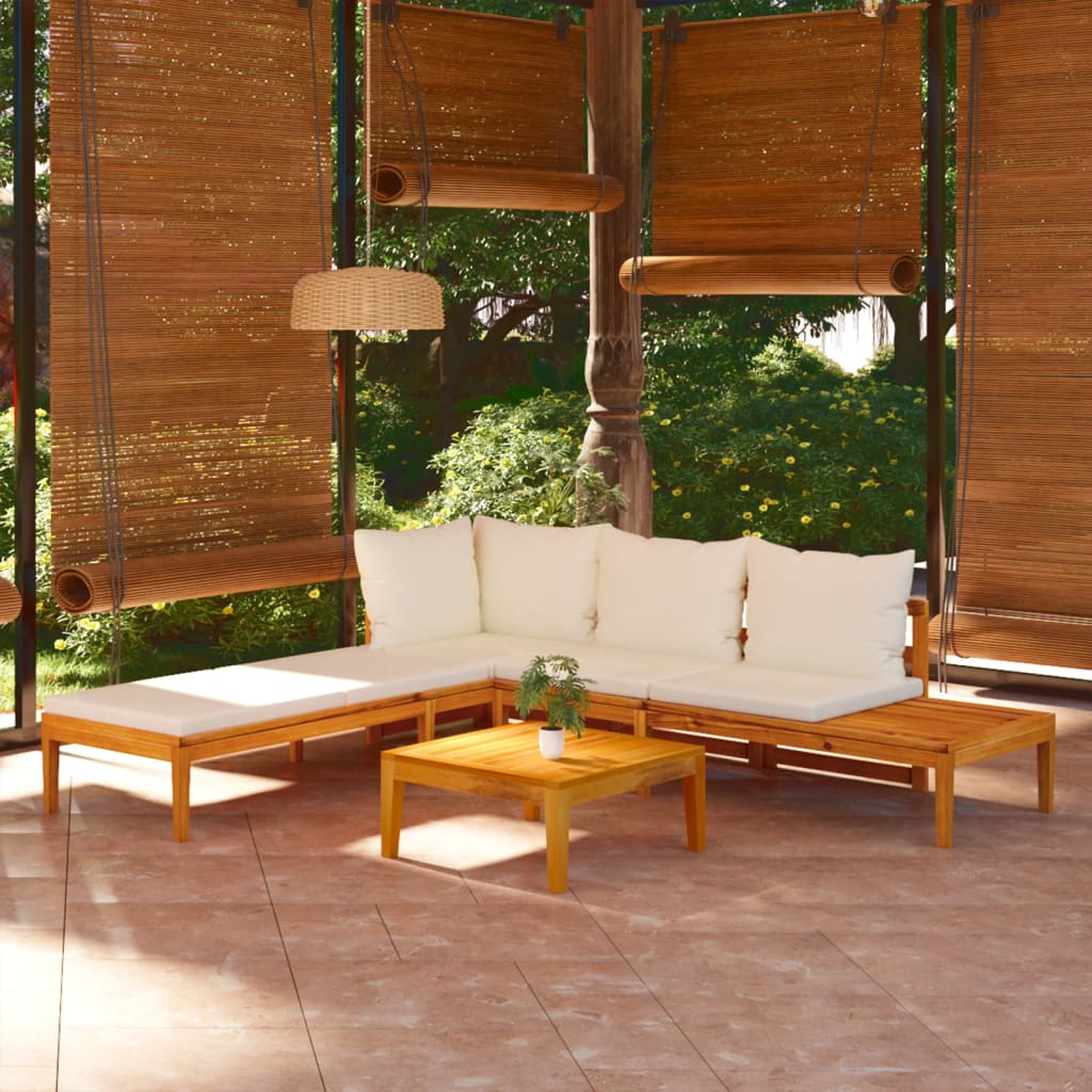 3-Tlg. Garten-Lounge-Set Mit En Kissen Massivholz Akazie