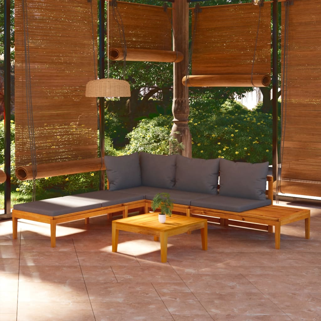 3-Tlg. Garten-Lounge-Set Mit En Kissen Massivholz Akazie