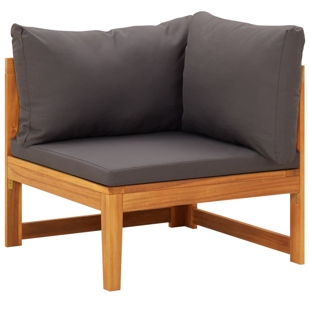 3-Tlg. Garten-Lounge-Set Mit En Kissen Massivholz Akazie