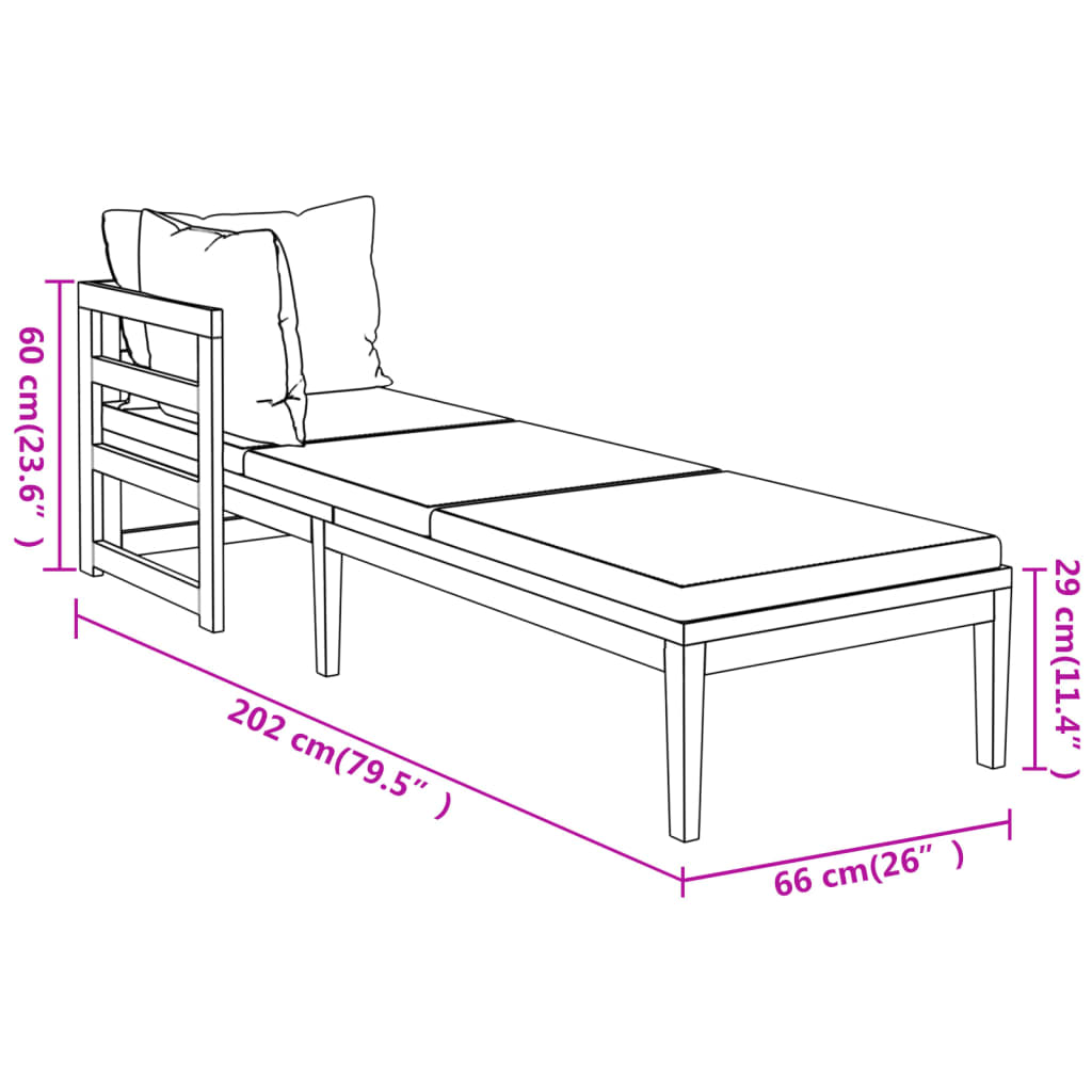 3-Tlg. Garten-Lounge-Set Mit En Kissen Massivholz Akazie