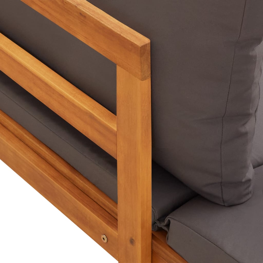3-Tlg. Garten-Lounge-Set Mit En Kissen Massivholz Akazie