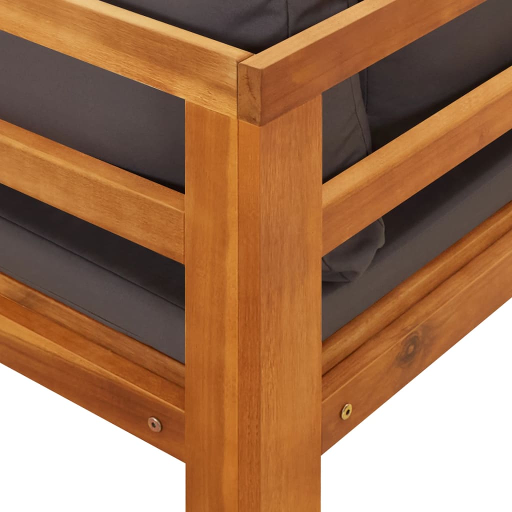 3-Tlg. Garten-Lounge-Set Mit En Kissen Massivholz Akazie