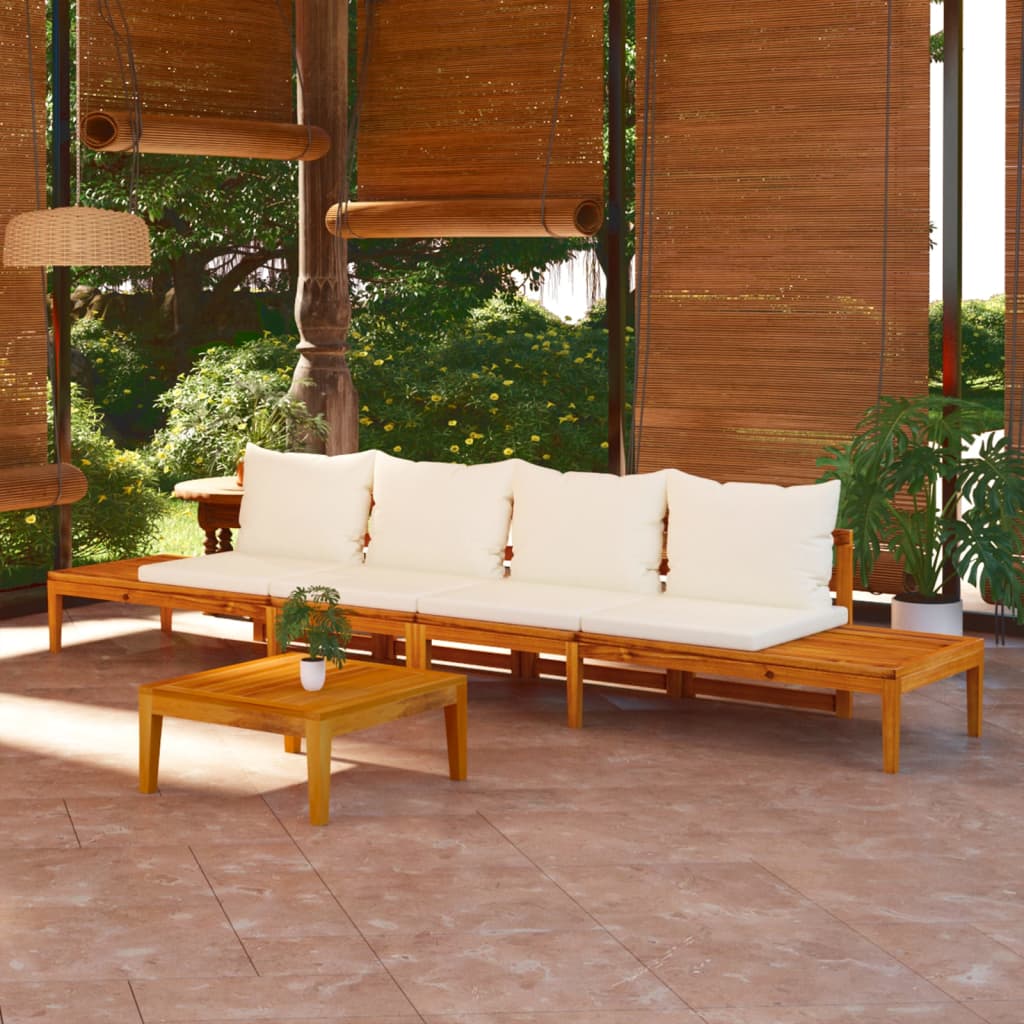 3-Tlg. Garten-Lounge-Set Mit En Kissen Massivholz Akazie