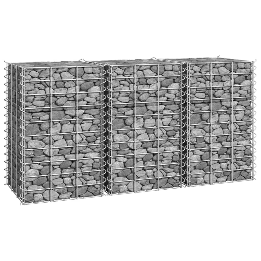 Gabionen-Hochbeete 3 Stk. 30X30X50 Cm Eisen