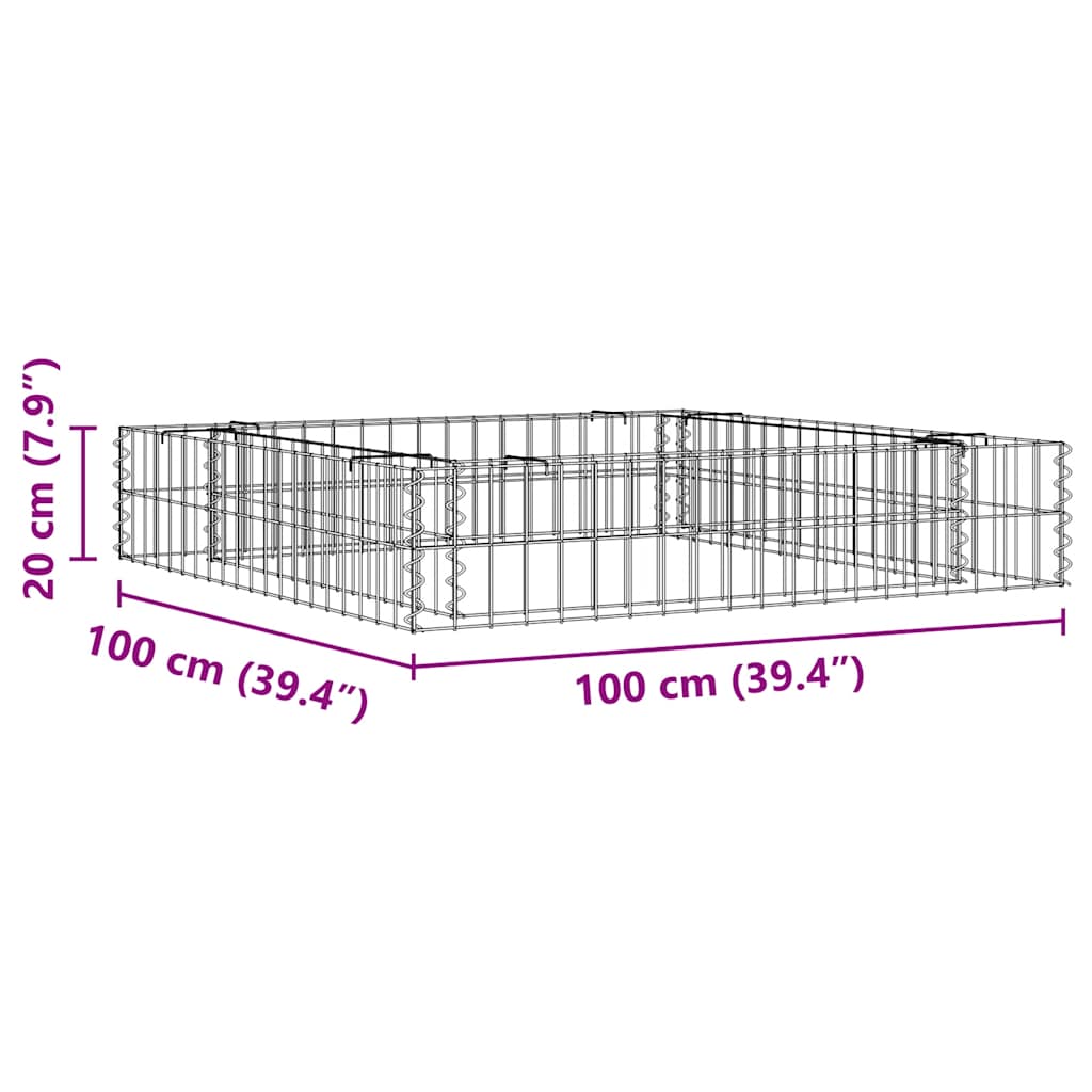 Gabionen-Hochbeet Verzinkter Stahl