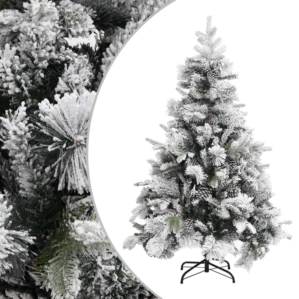 Weihnachtsbaum Mit Zapfen Beschneit 225 Cm Pvc & Pe