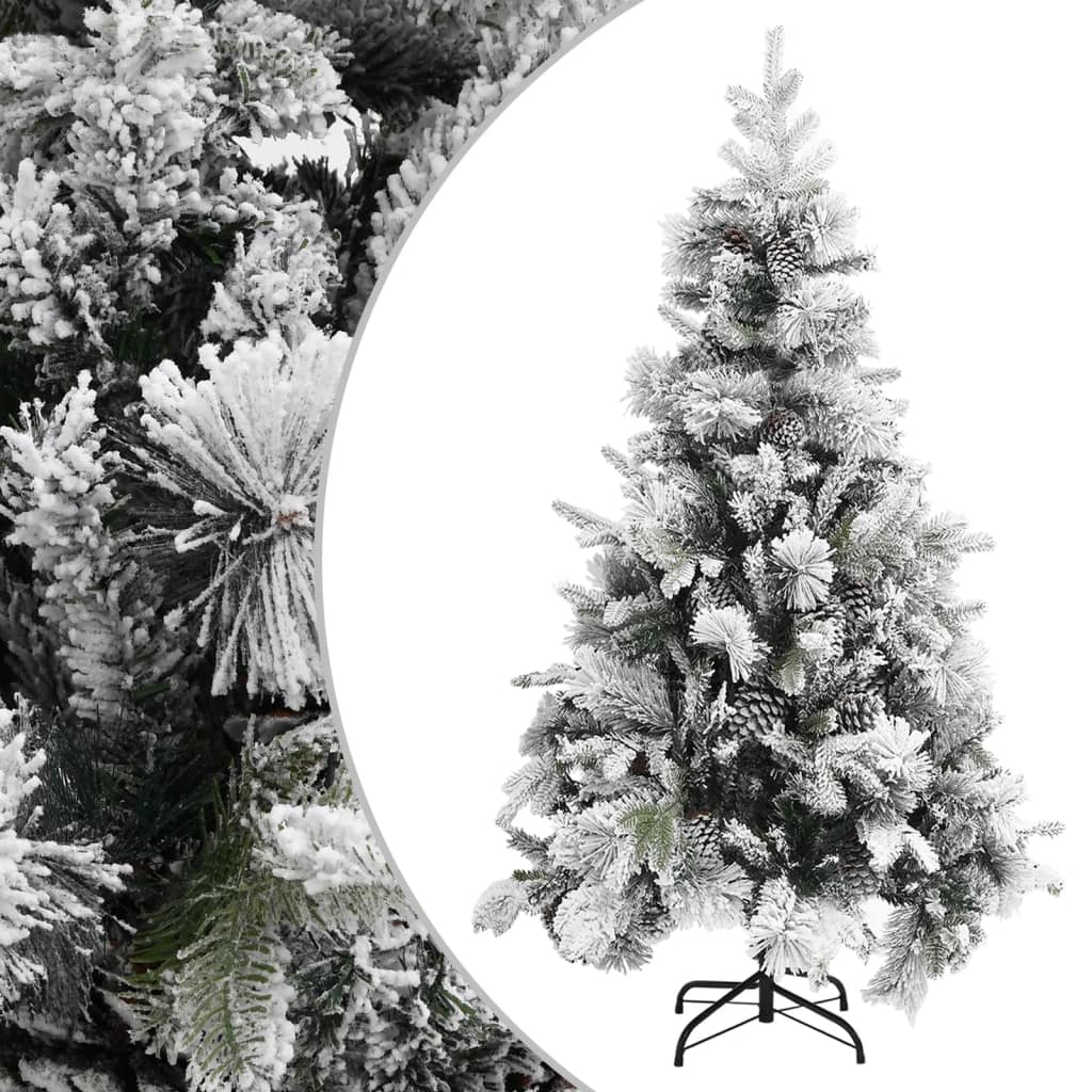 Weihnachtsbaum Mit Zapfen Beschneit 225 Cm Pvc & Pe
