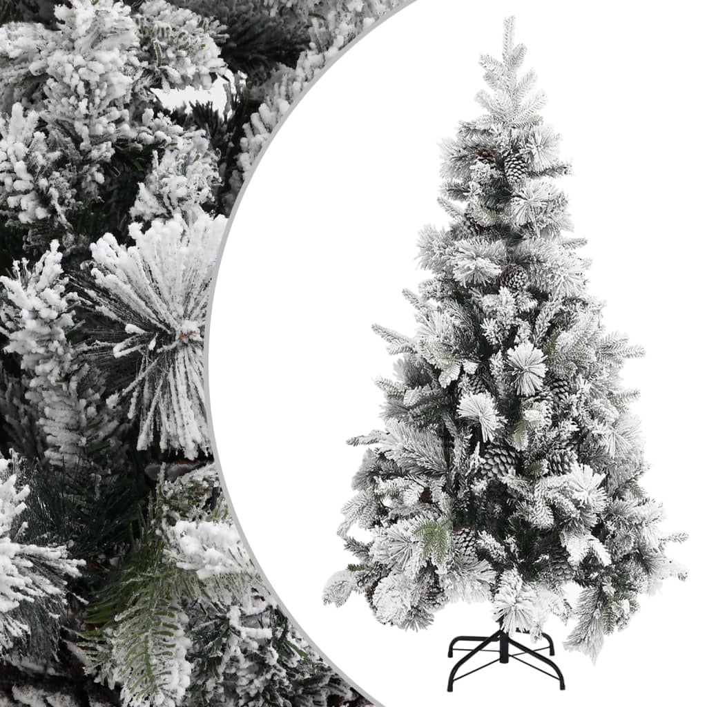 Weihnachtsbaum Mit Zapfen Beschneit 225 Cm Pvc & Pe