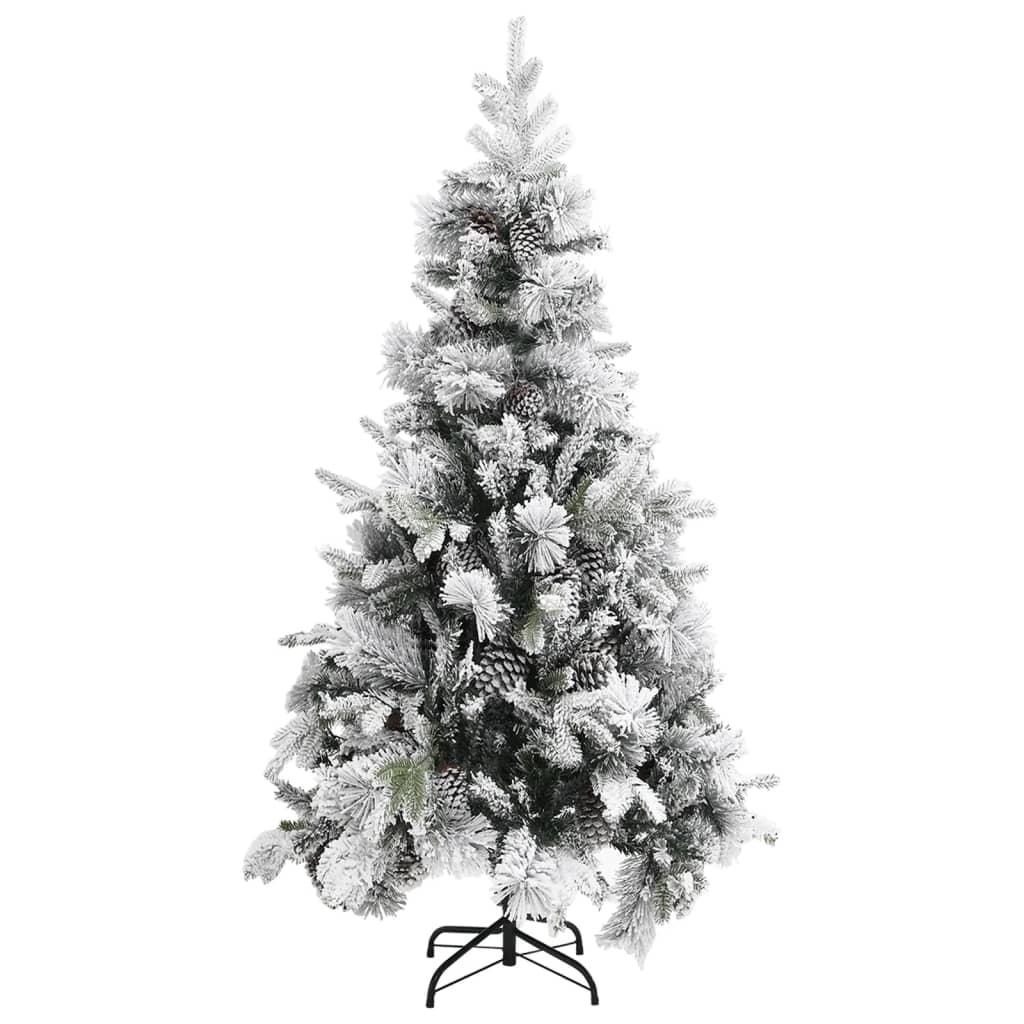 Weihnachtsbaum Mit Zapfen Beschneit 225 Cm Pvc & Pe