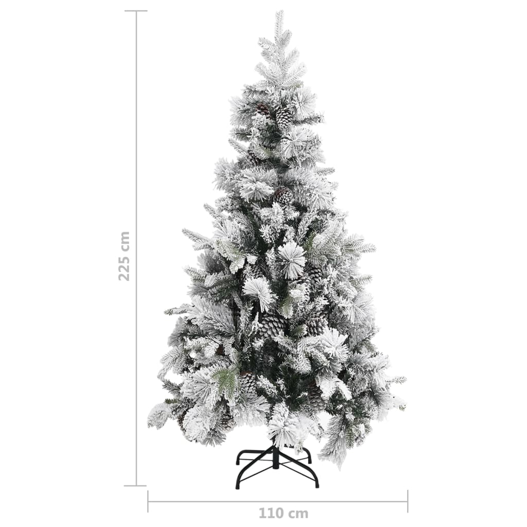 Weihnachtsbaum Mit Zapfen Beschneit 225 Cm Pvc & Pe