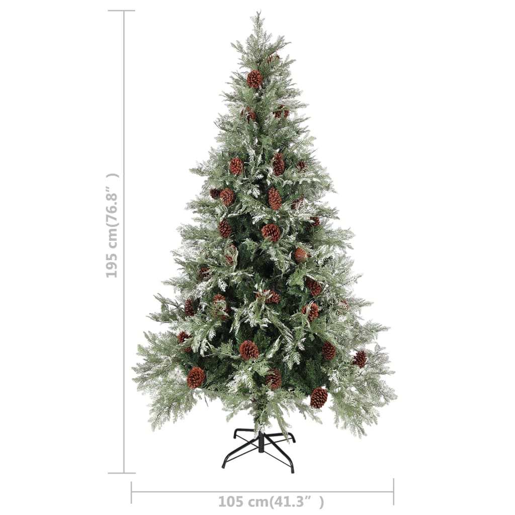Weihnachtsbaum Mit Beleuchtung Und Kiefernzapfen 195 Cm Pvc&Pe